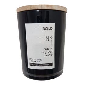 BOLD No. 1 Candle Natural SOY Wax Hand Poured BLACK Glass Masculine Luxury Scent
